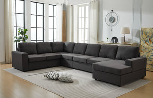 English Elm Large Modular L Shaped Sectional Sofa with Plush Cushions for Contemporary Living Rooms B2730S00053