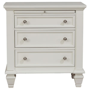 English Elm Rocco Queen Storage Bed Set Carved Hardwood Cream Finish Brushed Nickel Four Piece B062S00735