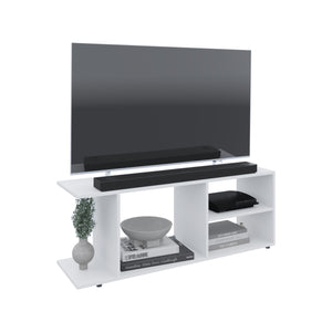 English Elm Goodwood Minimalistic TV Stand with 5 Open Shelves for Up to 60" TVs — Stylish, Sturdy Media Console White 50 L x 15 W x 3 H B200P235843