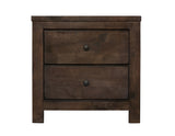 Wallace & Bay Verna Brown 2-Drawer Nightstand - Modern Rustic Style, Easy Care, 26.77