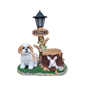 English Elm Sitting Corgi Resin Planter Sculpture Whimsical Porch Garden Decor with Succulent Cavity W5398P464240