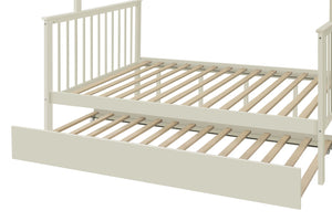 English Elm Twin Over Full Stairway Bunk Bed With Trundle & Storage – Stylish Cream Design For Kids & Teens K495S00004-GIGA