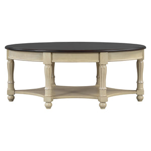 English Elm Vintage Oval Coffee Table With Drawer & Storage Shelf - French Country Charm For Living Rooms N735P277388K-GIGA