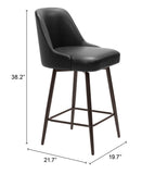 Keppel Swivel Counter Stool Black & Bronze 109973 Zuo Modern