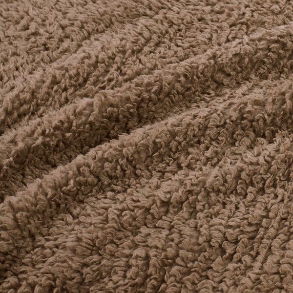 JLA Home Woolrich - Berber Woolrich Burlington Plush Berber Blanket with Velvet Binding, OEKO‑TEX Certified Cozy Layer Brown WR51-3909