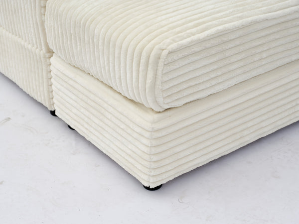 English Elm Modern Sectional Couch - Cozy 2-Piece Corduroy Slipcovers With Throw Pillows For Stylish Living Spaces W2915S00030