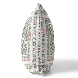 Homeroots 26” White Blue Block Indoor Outdoor Zippered Throw Pillow   411033