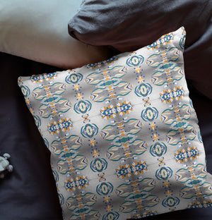 Homeroots 26” White Brown Patterned Indoor Outdoor Zippered Throw Pillow   411073