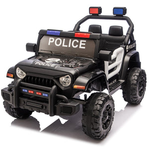 English Elm 12v Kids Police Ride on Car with Remote Control Dual Motors Suspension and Bluetooth W1578P353183
