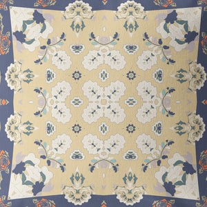 Homeroots 26” Blue Yellow Rose Box Indoor Outdoor Zippered Throw Pillow   411123