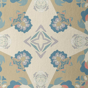 Homeroots 26" Brown Blue Star Indoor Outdoor Zip Throw Pillow   411163