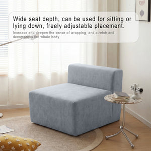 English Elm Cube Velvet Lounge Chair Dense Foam Compact Seat for Bedroom or Studio Apartment W3670P355744