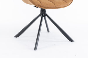 English Elm Mid-Century Modern Swivel Accent Chair Set Of 2 - Stylish, Durable Faux Leather Dining Chairs, Brown T3903P405996