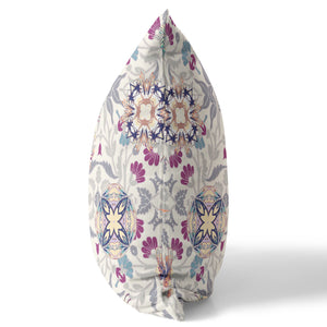 Homeroots 26" Gray Purple Peacock Indoor Outdoor Zip Throw Pillow   411318