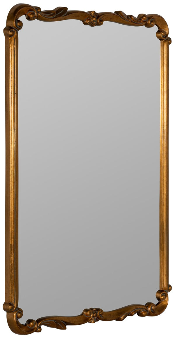 Cooper Classics Toulouse Antiqued Gold Rectangular Wall Mirror for Entryways and Traditional Bedrooms 41131