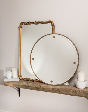 Cooper Classics Toulouse Antiqued Gold Rectangular Wall Mirror for Entryways and Traditional Bedrooms 41131