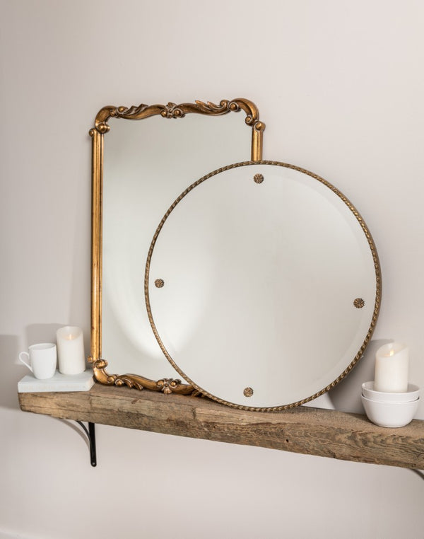 Cooper Classics Toulouse Antiqued Gold Rectangular Wall Mirror for Entryways and Traditional Bedrooms 41131