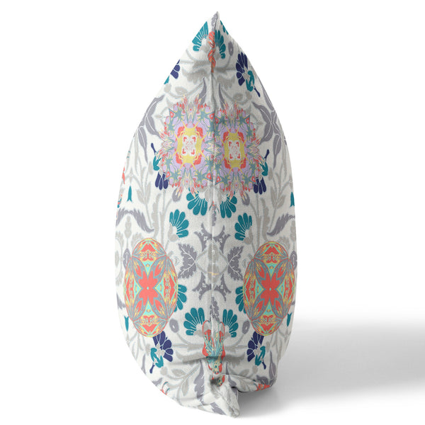 Homeroots 26" White Orange Peacock Indoor Outdoor Zip Throw Pillow   411358