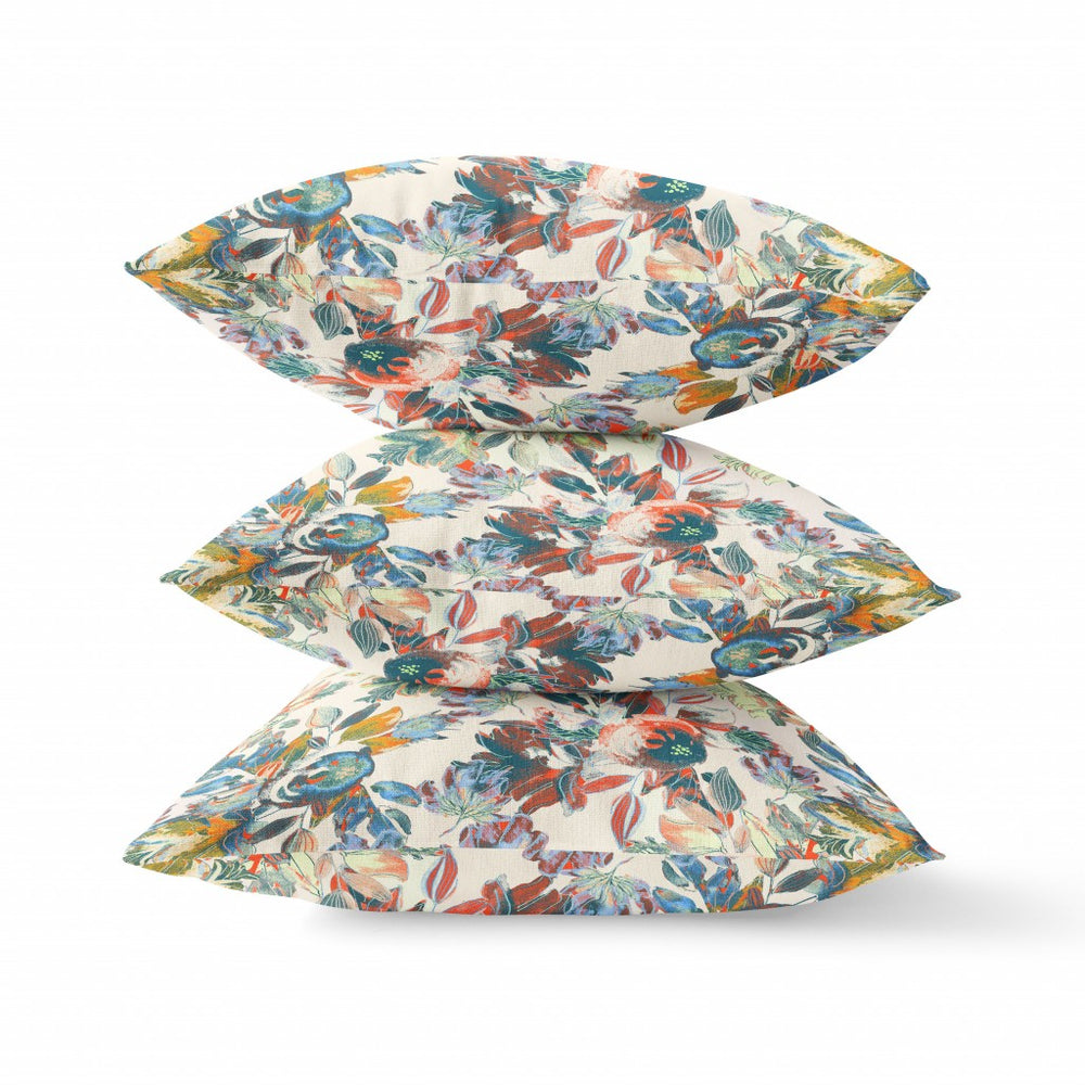 Homeroots 26” Yellow Green Florals Indoor Outdoor Zippered Throw Pillow   411431