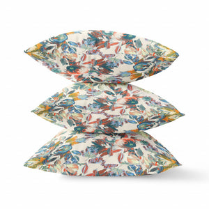 Homeroots 26” Yellow Green Florals Indoor Outdoor Zippered Throw Pillow   411431