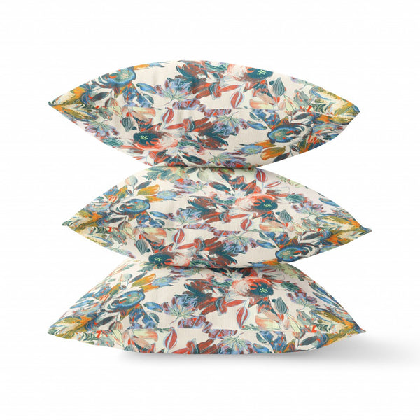 Homeroots 26” Yellow Green Florals Indoor Outdoor Zippered Throw Pillow   411431