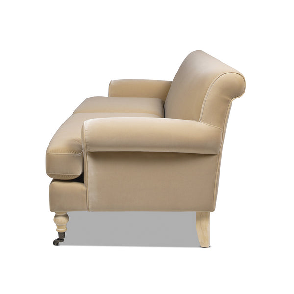 English Elm Jennifer Taylor Home - Alana 88" Lawson Two-Cushion Tightback Sofa in French Performance Velvet with Removable Zippered Covers Brown B2719P238318