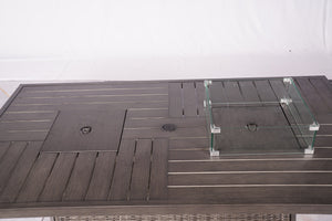 Homeroots Gray Wicker Outdoor Gas Fire Pit Table With Ice Bucket  Wicker 411698