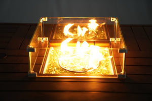 Homeroots Gray Wicker Outdoor Gas Fire Pit Table With Ice Bucket  Wicker 411698