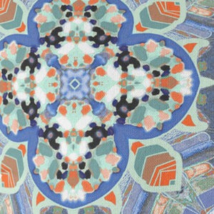 Homeroots 26" Blue Orange Cloverleaf Indoor Outdoor Throw Pillow   411797