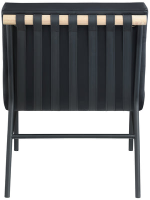 Burke Black Vegan Leather Accent Chair 411Black Meridian Furniture