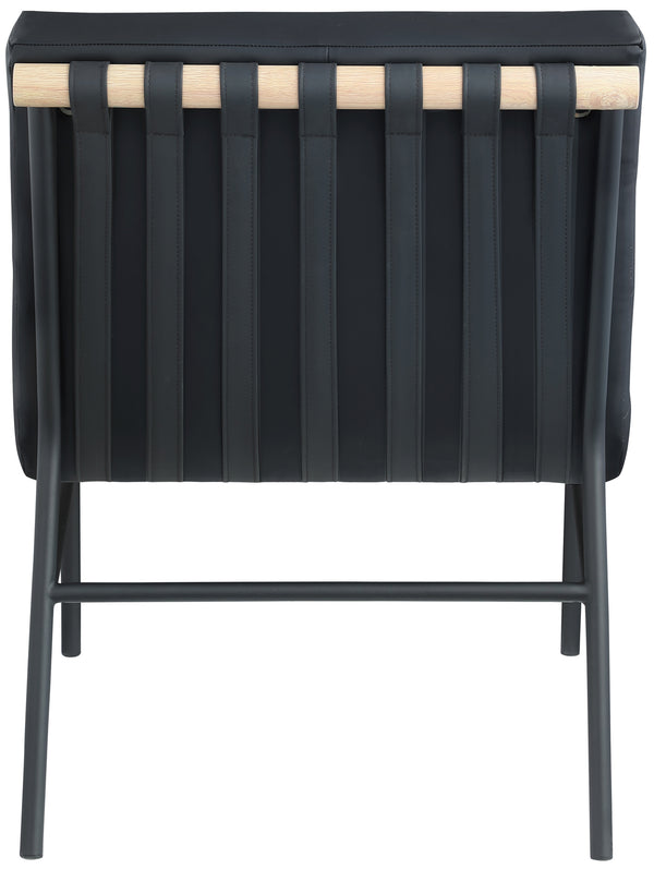 Burke Black Vegan Leather Accent Chair 411Black Meridian Furniture