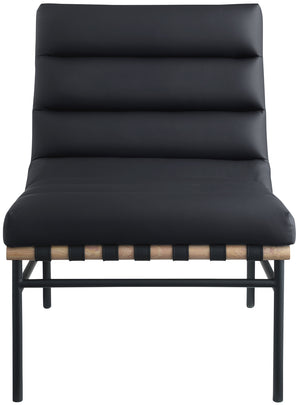 Burke Black Vegan Leather Accent Chair 411Black Meridian Furniture