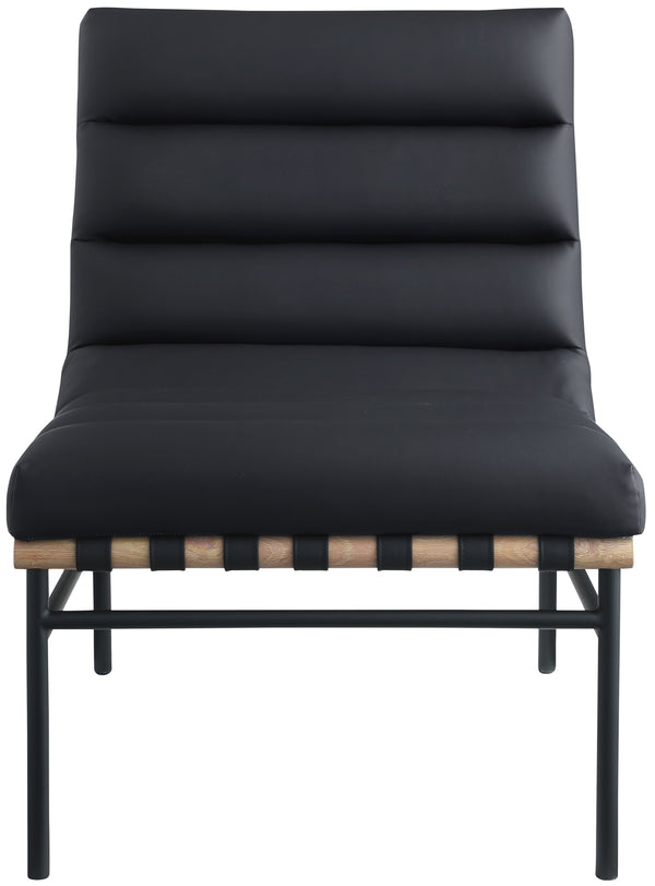 Burke Black Vegan Leather Accent Chair 411Black Meridian Furniture