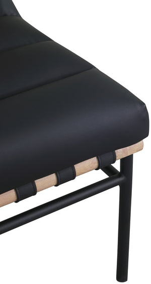 Burke Black Vegan Leather Accent Chair 411Black Meridian Furniture