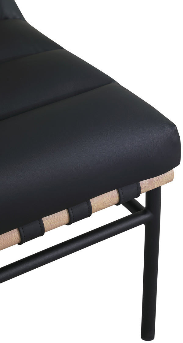 Burke Black Vegan Leather Accent Chair 411Black Meridian Furniture