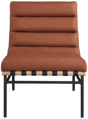 Burke Cognac Vegan Leather Accent Chair 411Cognac Meridian Furniture