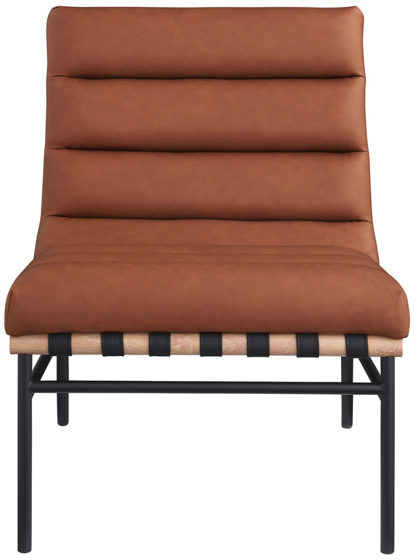 Burke Cognac Vegan Leather Accent Chair 411Cognac Meridian Furniture