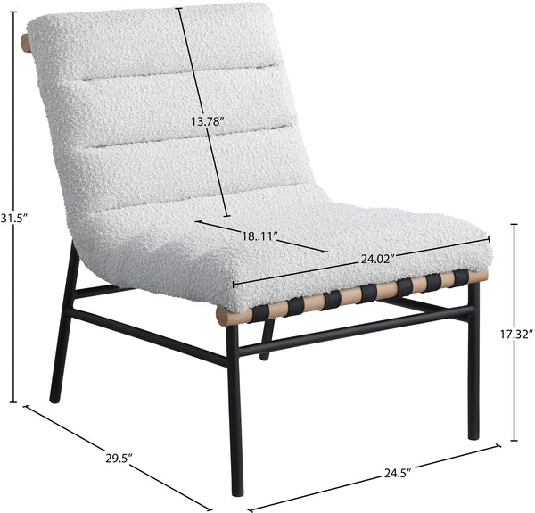 Burke Cream Boucle Fabric Accent Chair 411Cream Meridian Furniture