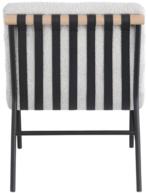 Burke Cream Boucle Fabric Accent Chair 411Cream Meridian Furniture