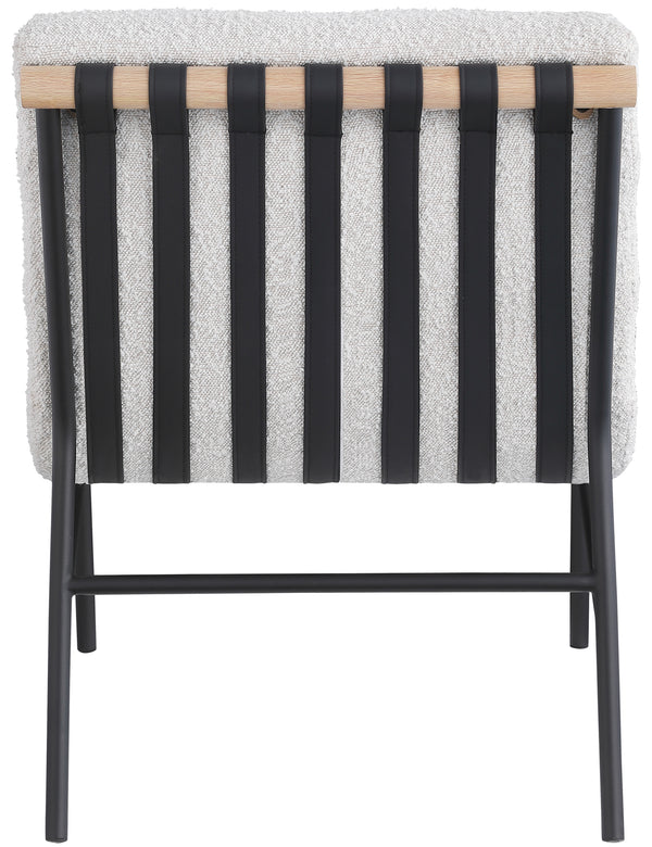 Burke Cream Boucle Fabric Accent Chair 411Cream Meridian Furniture