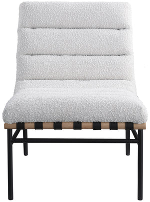 Burke Cream Boucle Fabric Accent Chair 411Cream Meridian Furniture