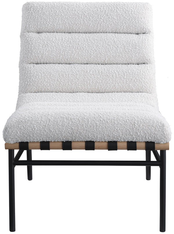 Burke Cream Boucle Fabric Accent Chair 411Cream Meridian Furniture