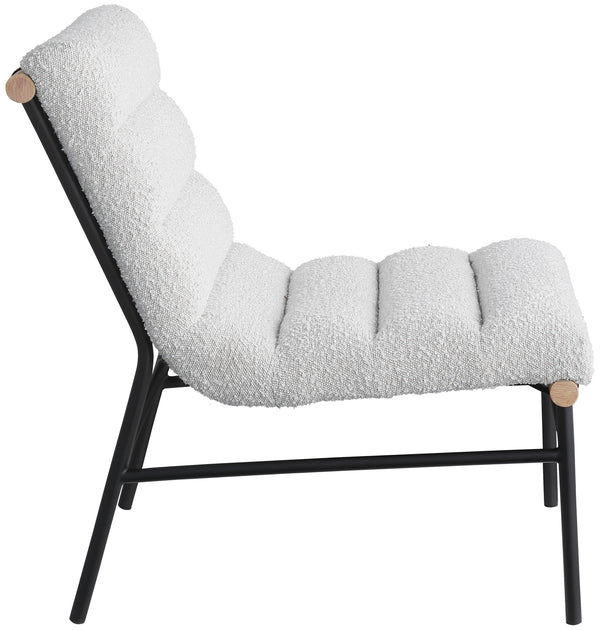 Burke Cream Boucle Fabric Accent Chair 411Cream Meridian Furniture