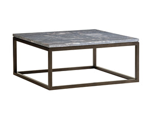 Lexington Proximity Square Cocktail Table - Modern Aged Iron Base With Elegant Bahia Marble Top For Stylish Living Priano  411-947