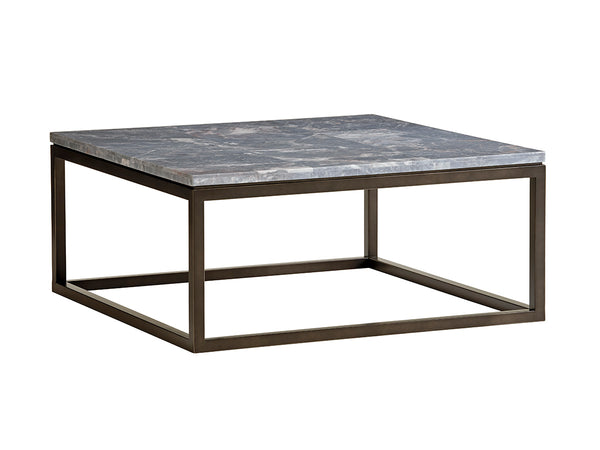 Lexington Proximity Square Cocktail Table - Modern Aged Iron Base With Elegant Bahia Marble Top For Stylish Living Priano  411-947