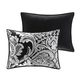 Madison Park Vienna Transitional 7 Piece Cotton Printed Comforter Set MP10-7953 Black