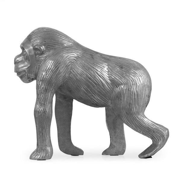 English Elm Christopher Knight Home® - Ape Porterdale Handcrafted Aluminum Decorative Figurine in Polished Silver — Modern Nature Accent 71644.00
