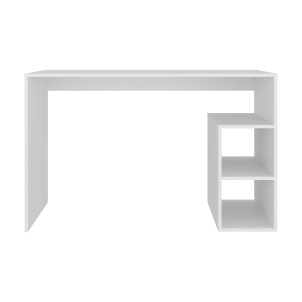 English Elm Benson Writing Desk with Three Open Shelves Wengue Finish Home Office Storage White B097P474291