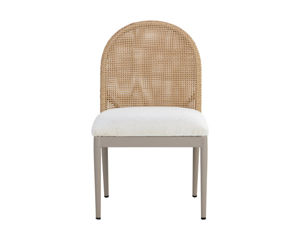 Sunpan Calandri Dining Chairs Set of 2 - Stylish Outdoor Seating with Moisture-Repellent Performance Fabric Natural / Louis Cream