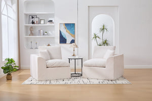 English Elm UNITED Cloud Couch Modular Sectional Sofa with Corduroy Cover, Ergonomic 2-Seater, No Assembly Needed Beige W1568P371117